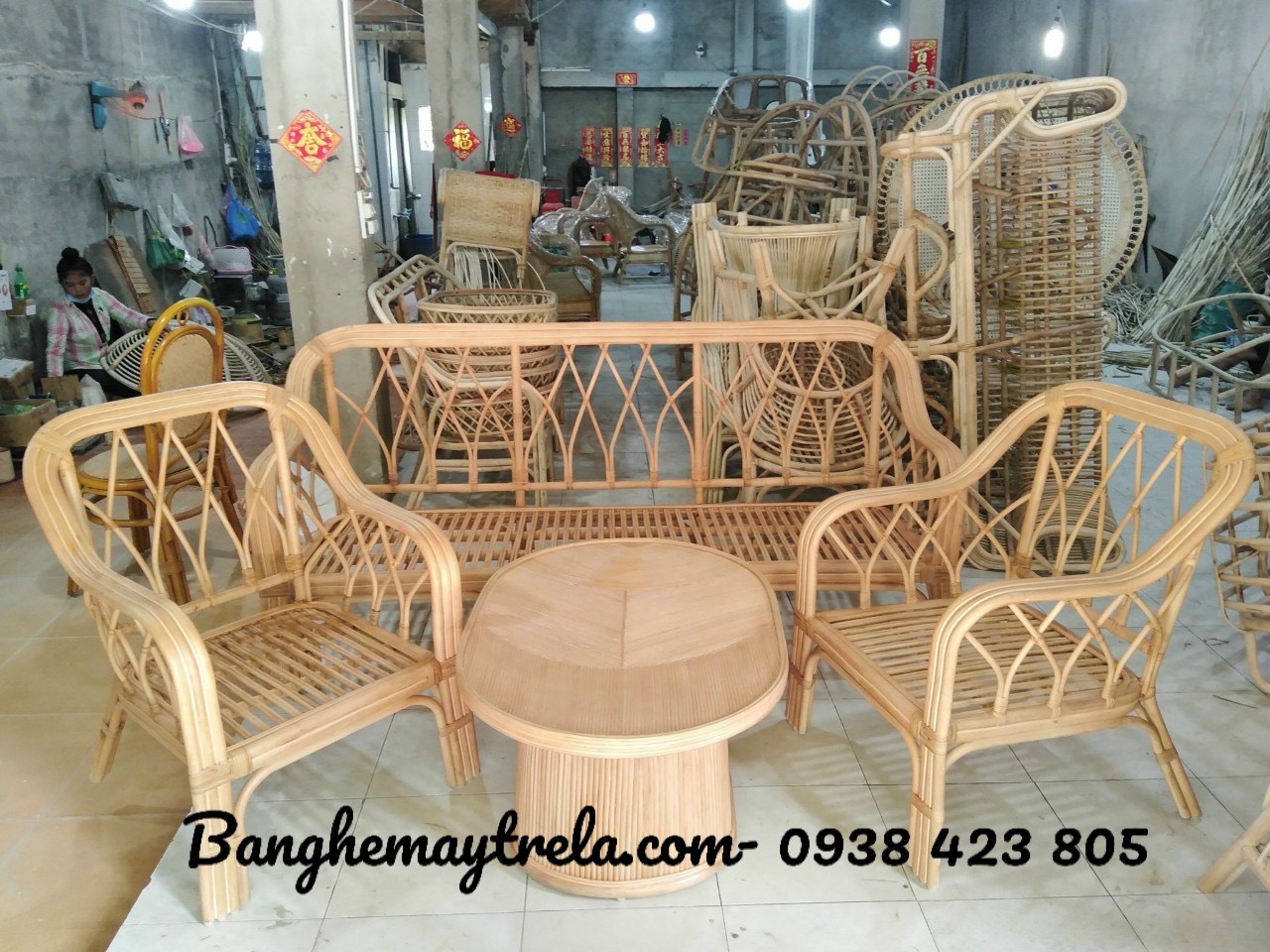 Bàn ghé mây hiện đại phòng khách